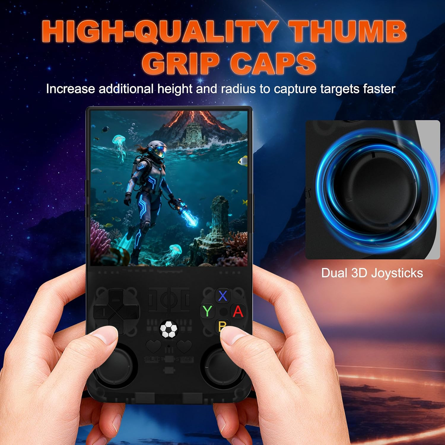 R36MAX Retro Handheld Game Console, 4.0 Inch IPS Screen, 64G TF Card, 4000Mah Ba