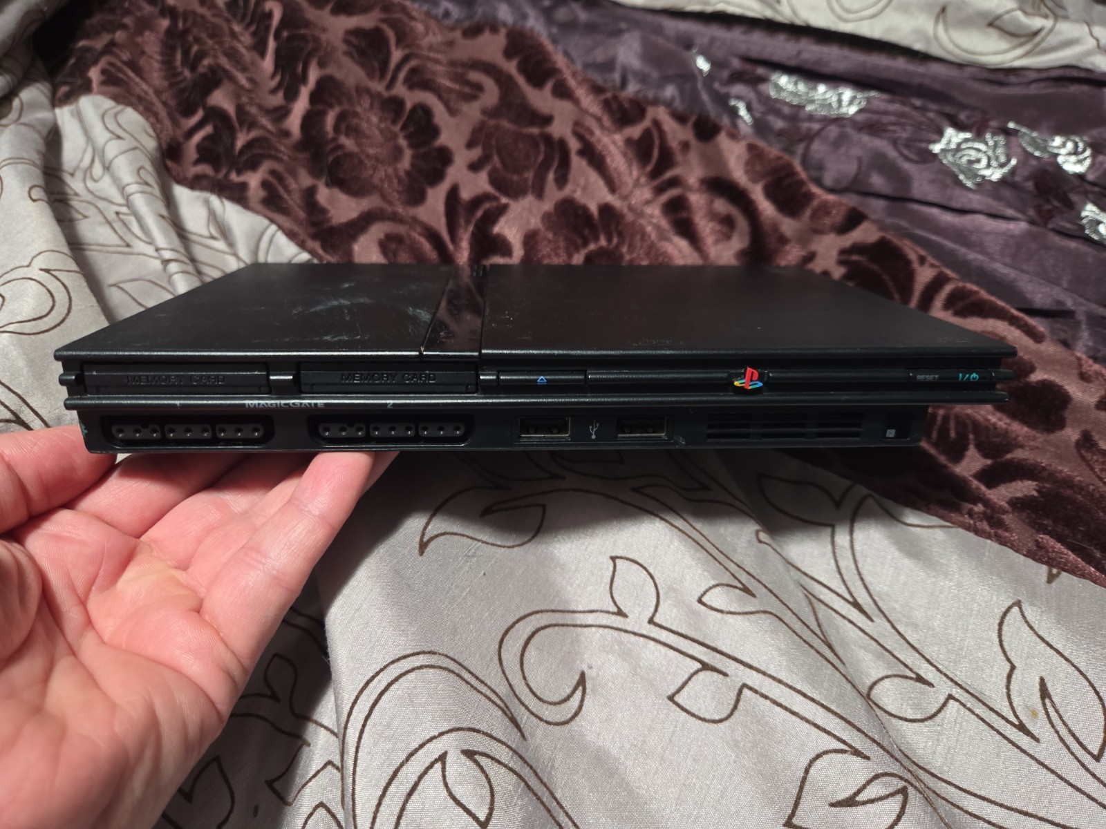 Sony PlayStation 2 Slim Console Black (SCPH-70012) W/ Controller And Hookups