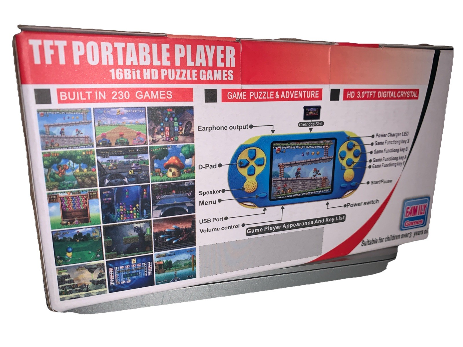 Handheld Game Console for Kids Adults, 3.0» Large Screen Preloaded 230