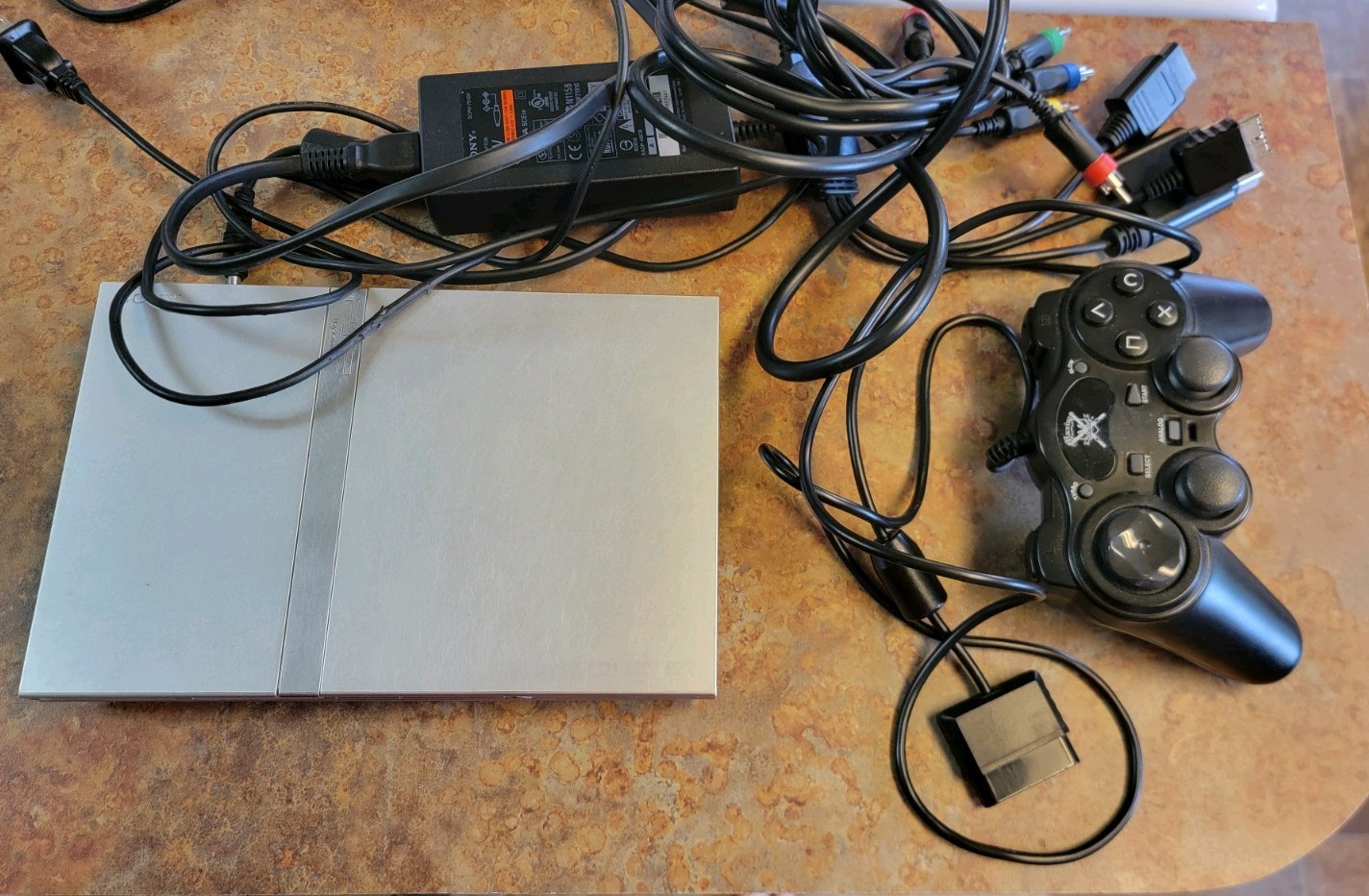 Sony PlayStation 2 PS2 Slim Silver Console Complete. Tested Working