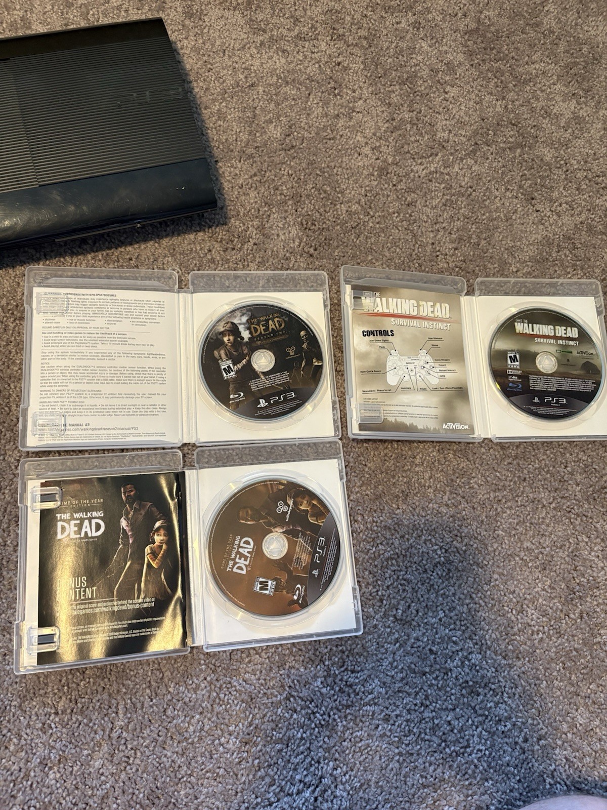 Sony PlayStation 3 PS3 Super Slim 250GB Console Bundle Controller 3 Games