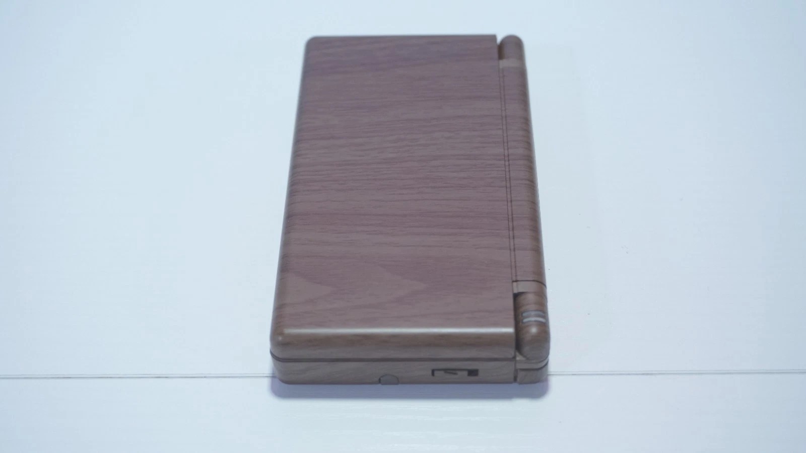 Nintendo DS Lite Brown Wood Grain Handheld Game System with Charger & Stylus Pen