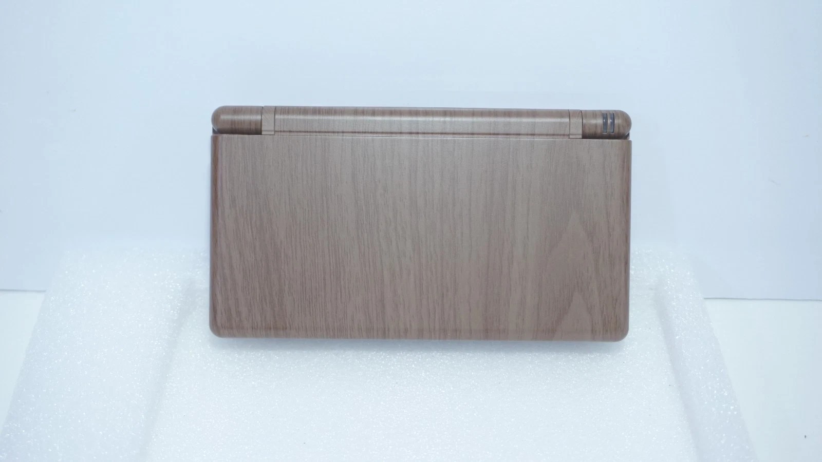 Nintendo DS Lite Brown Wood Grain Handheld Game System with Charger & Stylus Pen