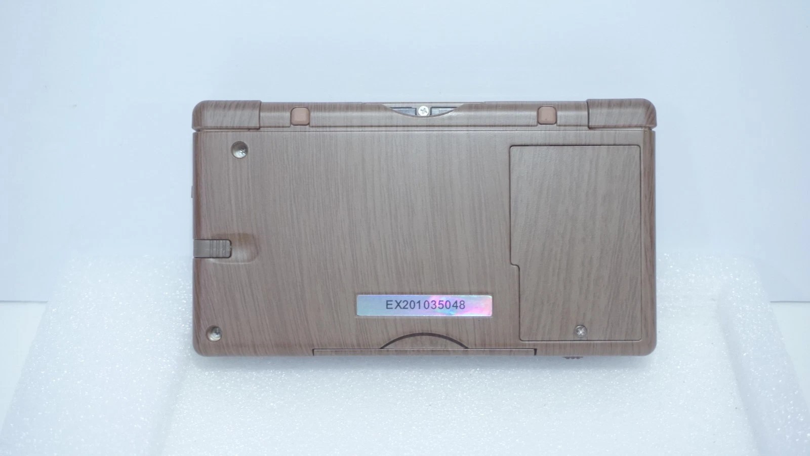 Nintendo DS Lite Brown Wood Grain Handheld Game System with Charger & Stylus Pen