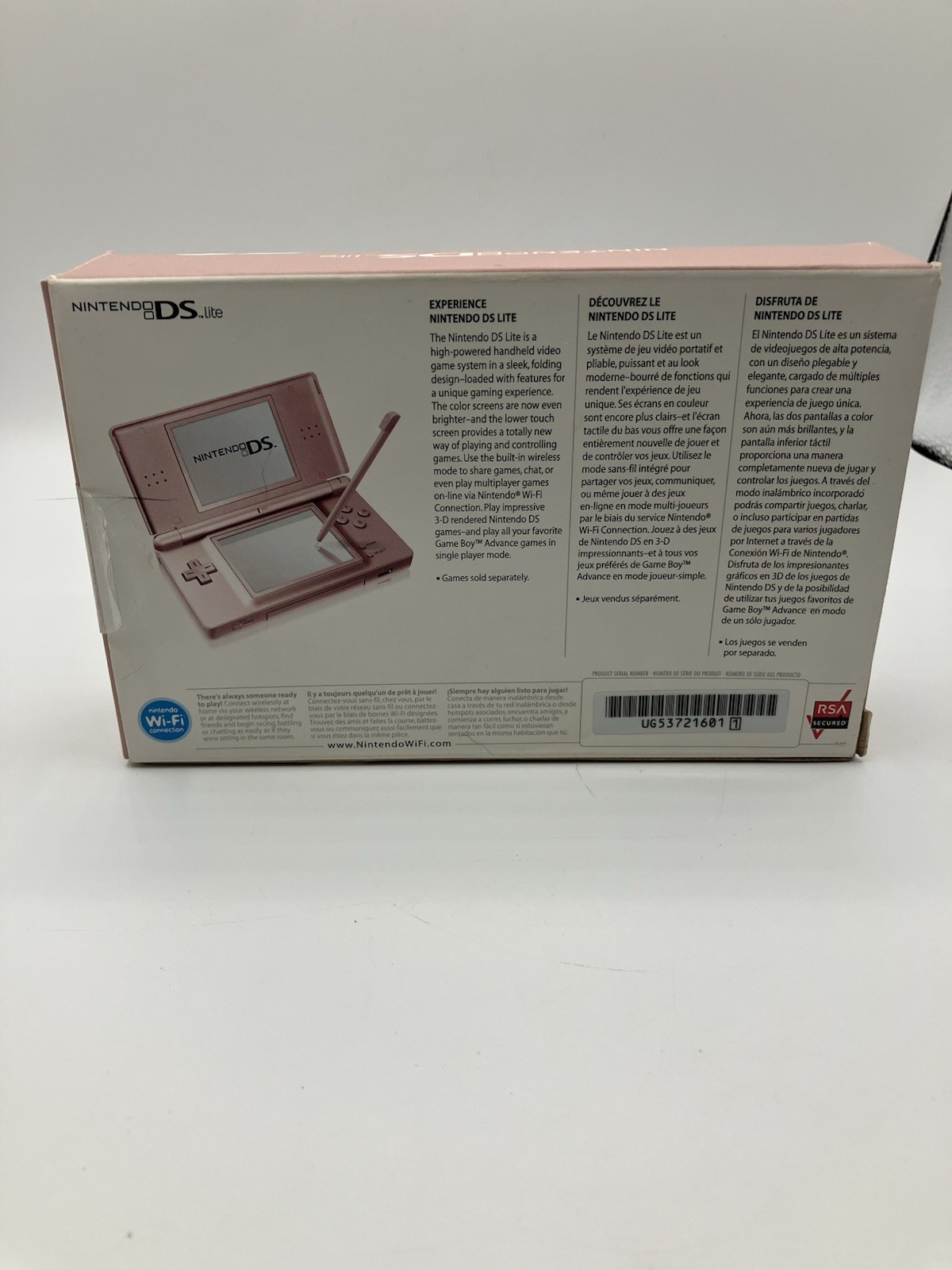 Nintendo DS Lite Metallic Rose w/ Box – FOR PARTS