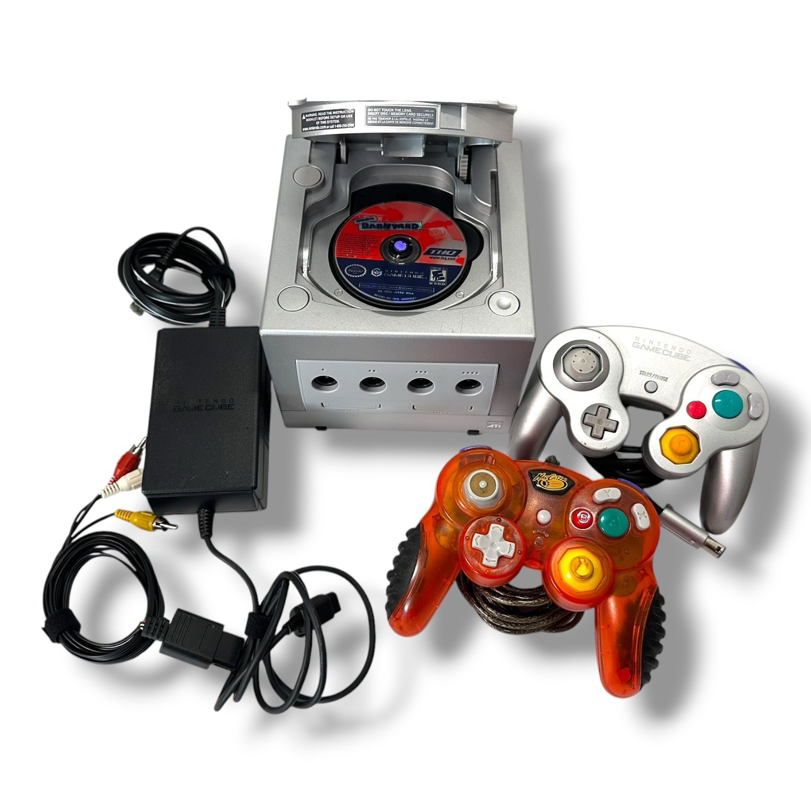 Nintendo GameCube Platinum Console Bundle DOL 101 USA W/ Controller Tested READ