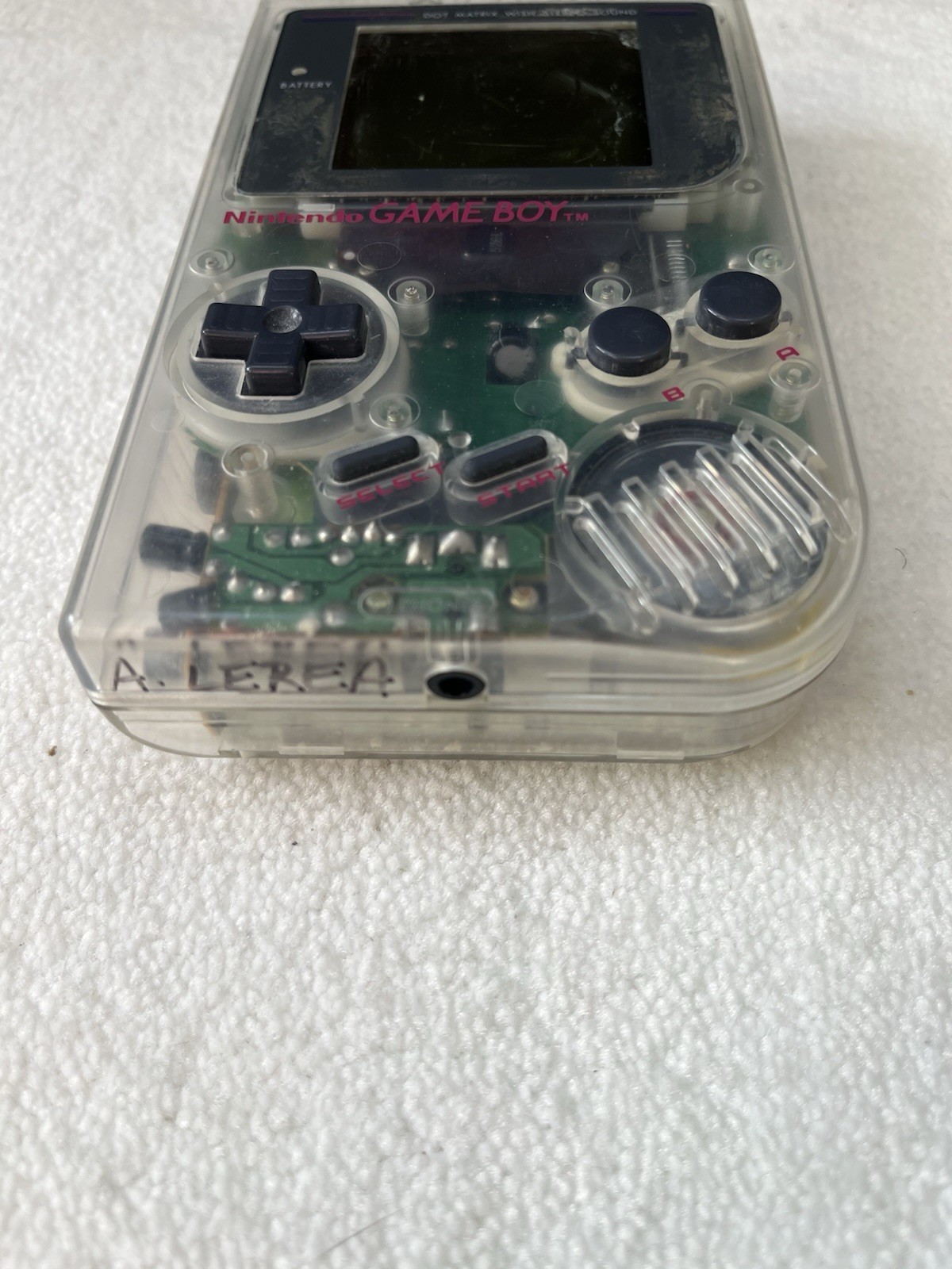 Nintendo Game Boy Transparent Clear Classic Handheld Console *TESTED WORKS*