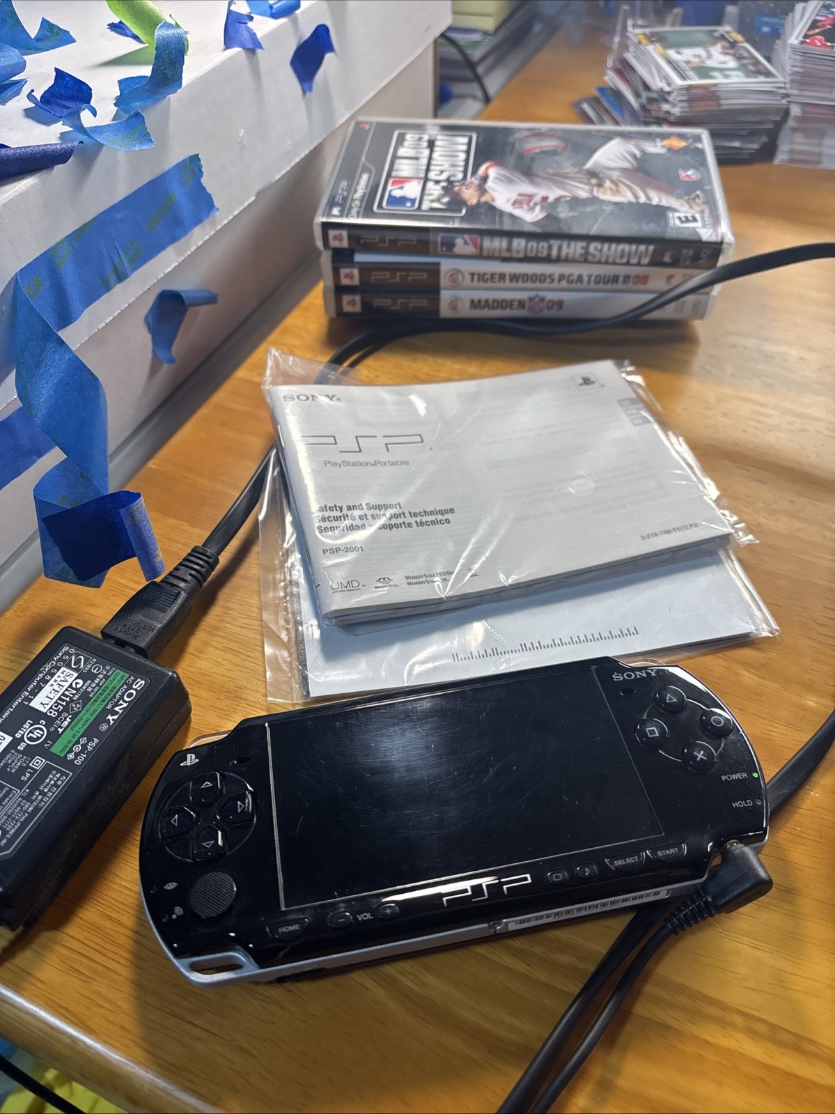 Sony PSP-2001 PlayStation Portable Console w/ Charger…new Battery …3 Games Works