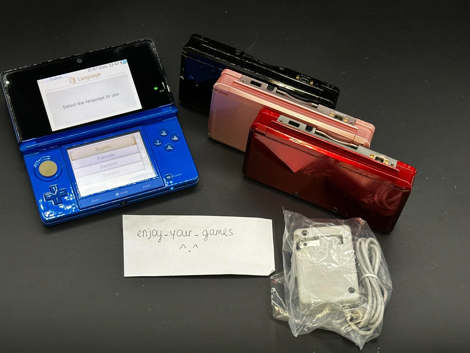 Nintendo 3DS | English | Charger | Pick Your Color | USA Seller – Ship in 1-DAY