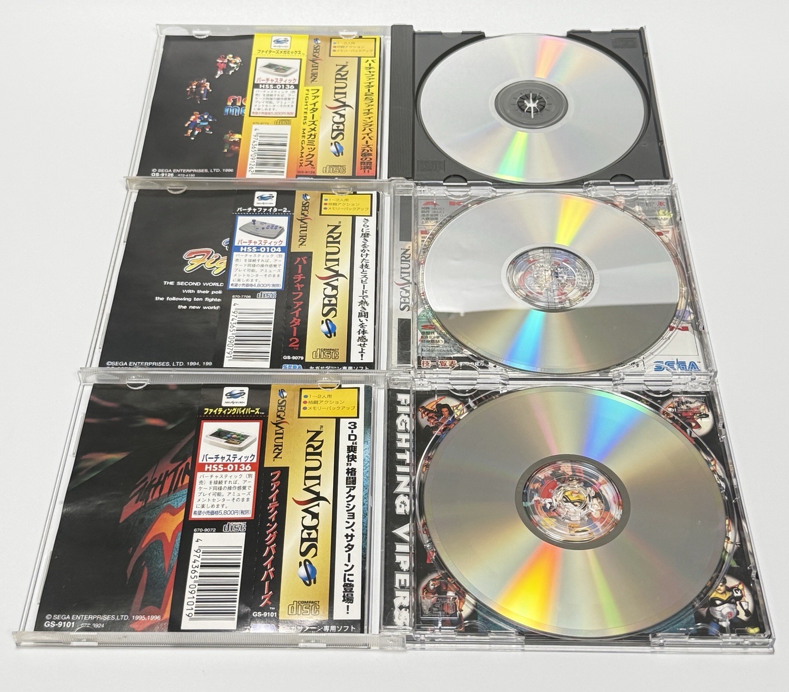 SEGA Saturn Console +3 Games Virtua Fighter 2 Fighters Megamix Fighting Vipers