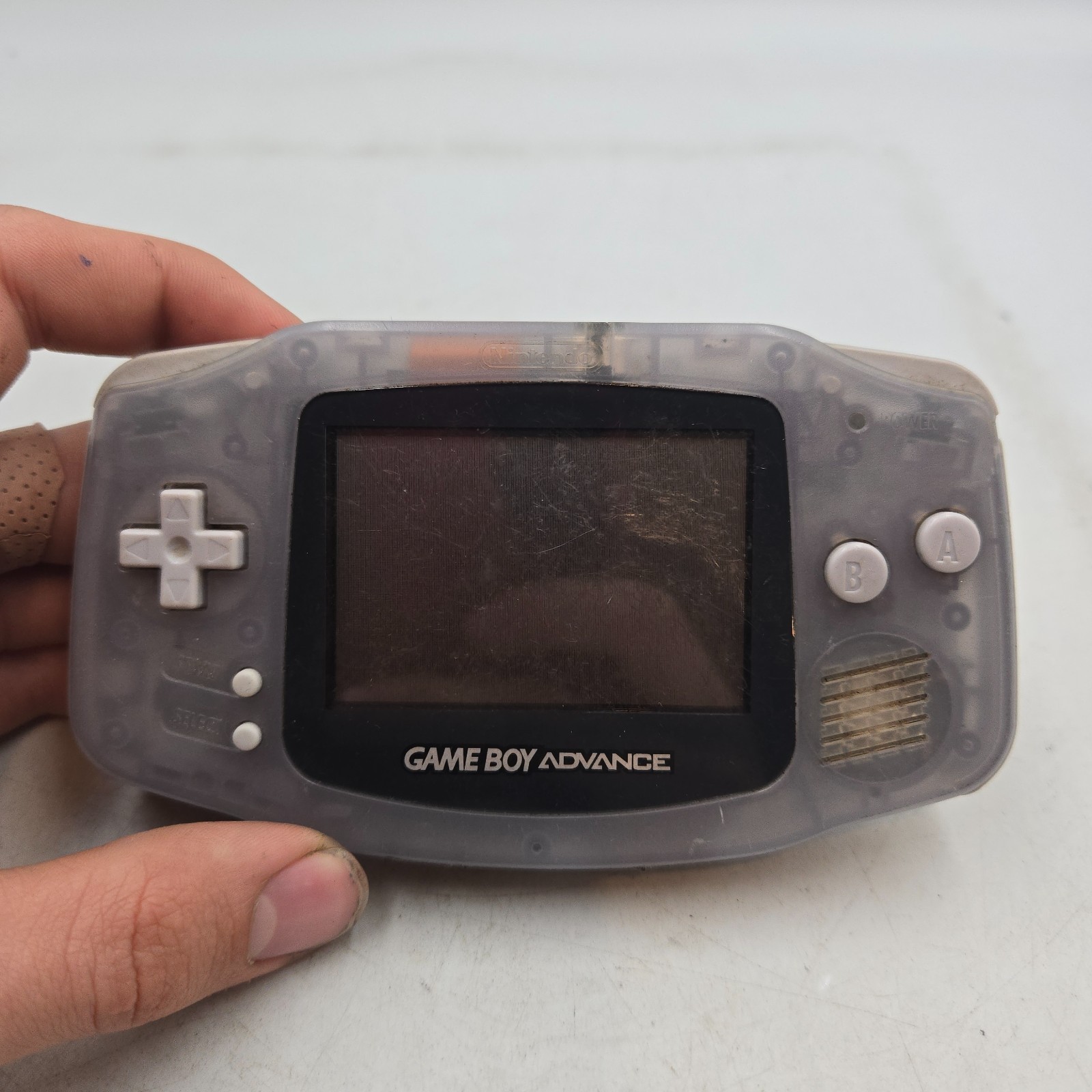 Nintendo Game Boy Advance GBA Glacier Handheld Console Tested & Working – read