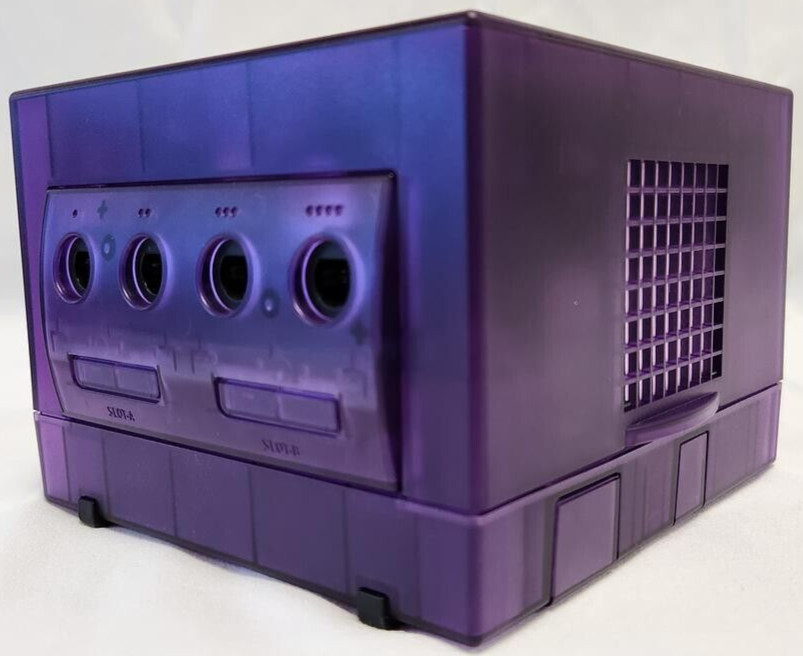 Nintendo GameCube Translucent PURPLE Gaming Console DOL-001 Controller Bundle