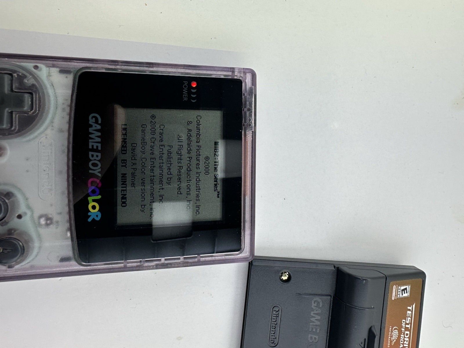Nintendo GameBoy Color Atomic Purple W 3 Games Tony Hawk Men In Black Test Drive