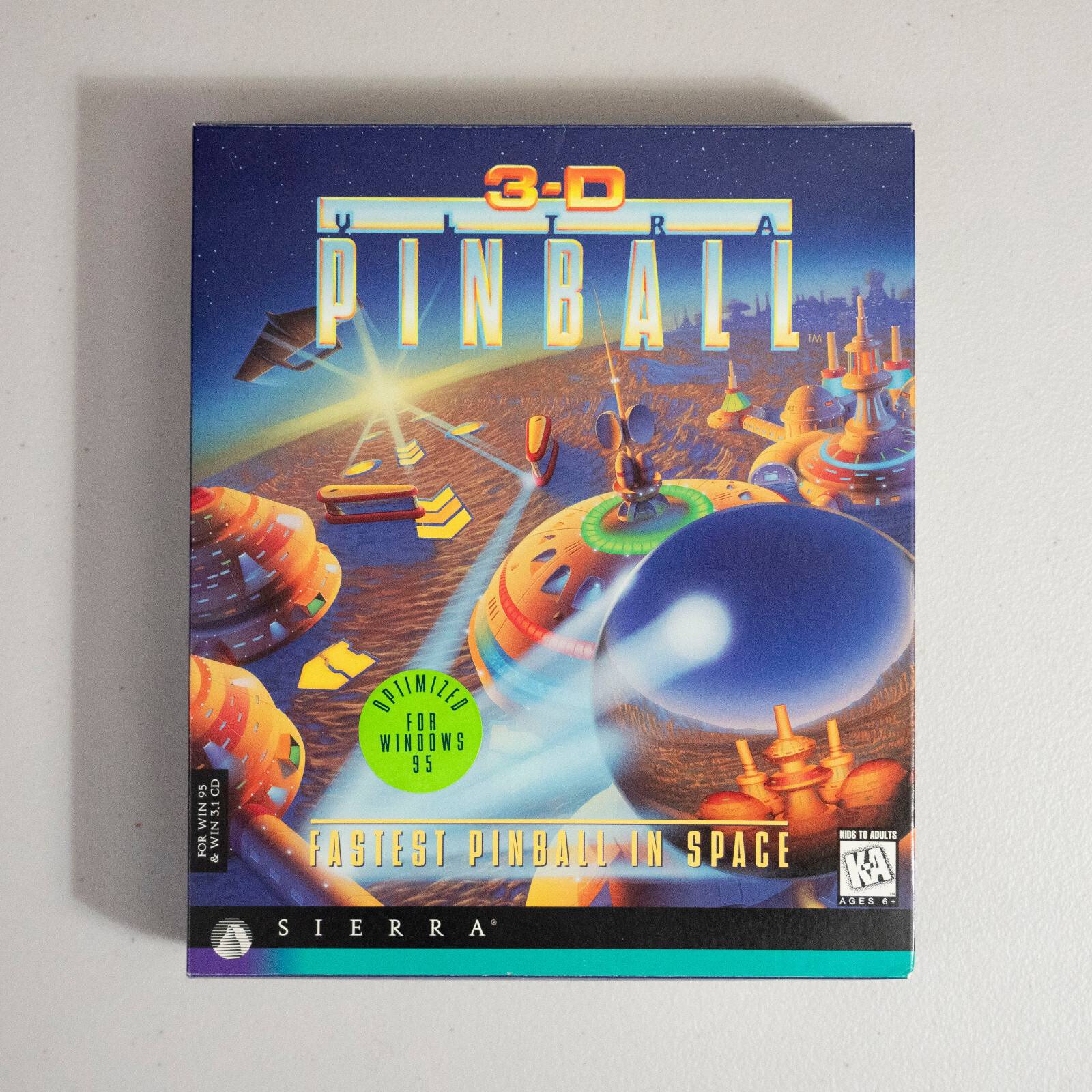 SIERRA – 3-D Ultra Pinball Space Sierra PC Video Game Big Box Windows 95 – 1995