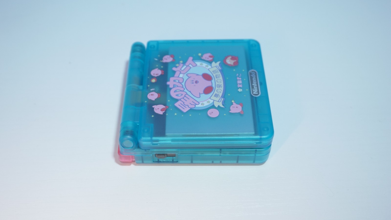 Blue & Pink Kirby Nintendo Game Boy Advance SP GBA SP System with v5 IPS Screen