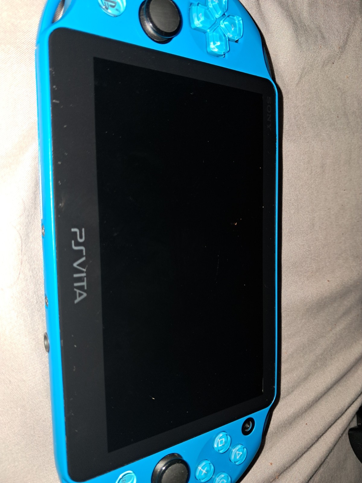 Sony PS Vita PCH-2000 Blue Handheld System Console Wi-Fi with charger and sd