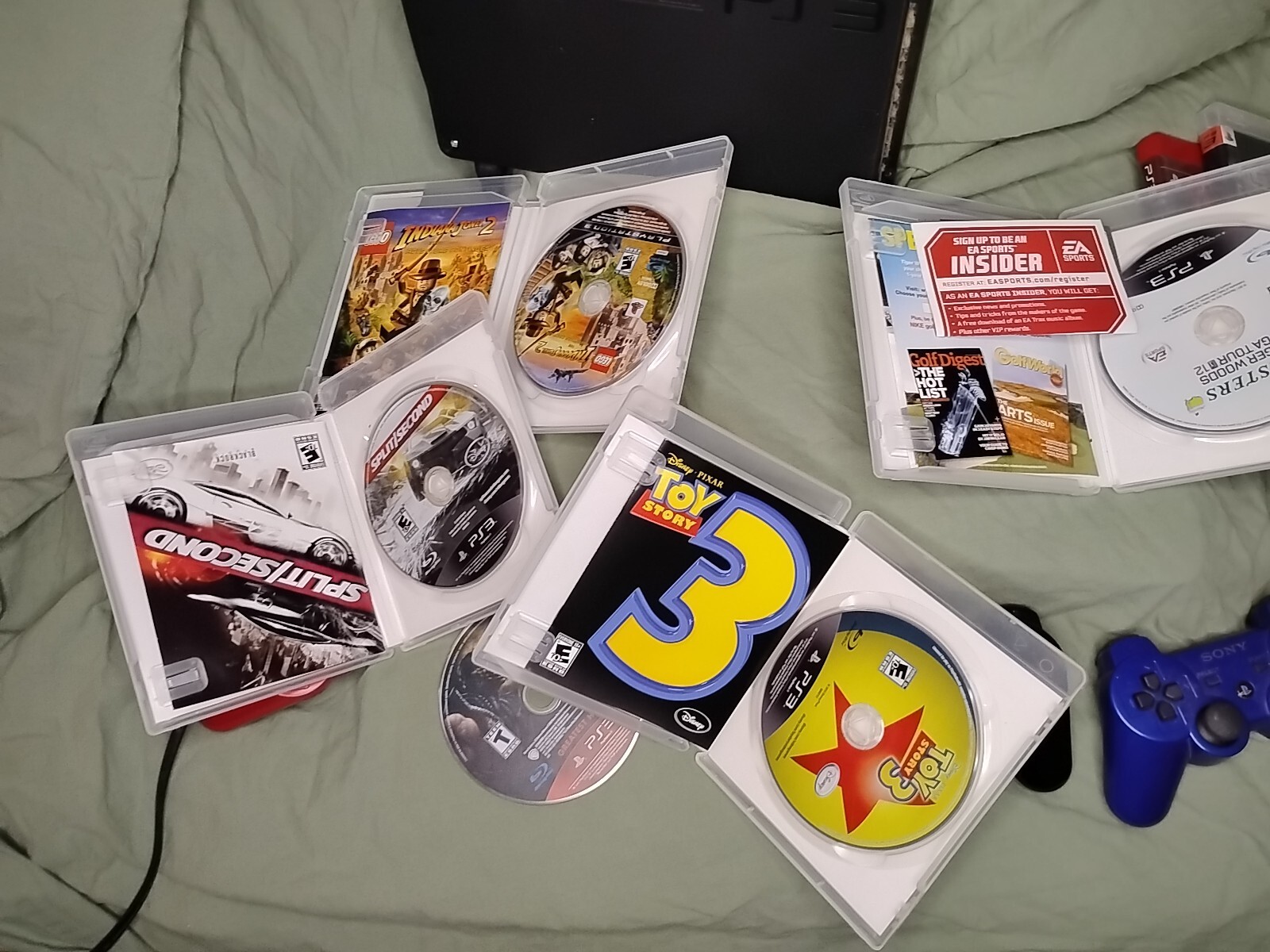 Sony PlayStation 3 PS3 Bundle CECH-3001A Black Console w/ 9 Games 3 Remotes