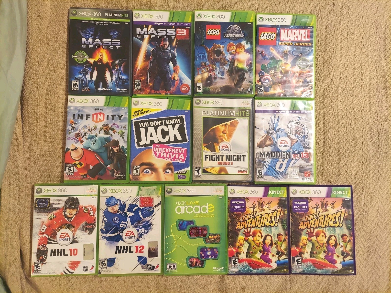 XBOX 360 S 1439 BLK 250 GB CONSOLE BUNDLE +26 GAMES/3-CONTROLLERS/WIFI ADAPTOR