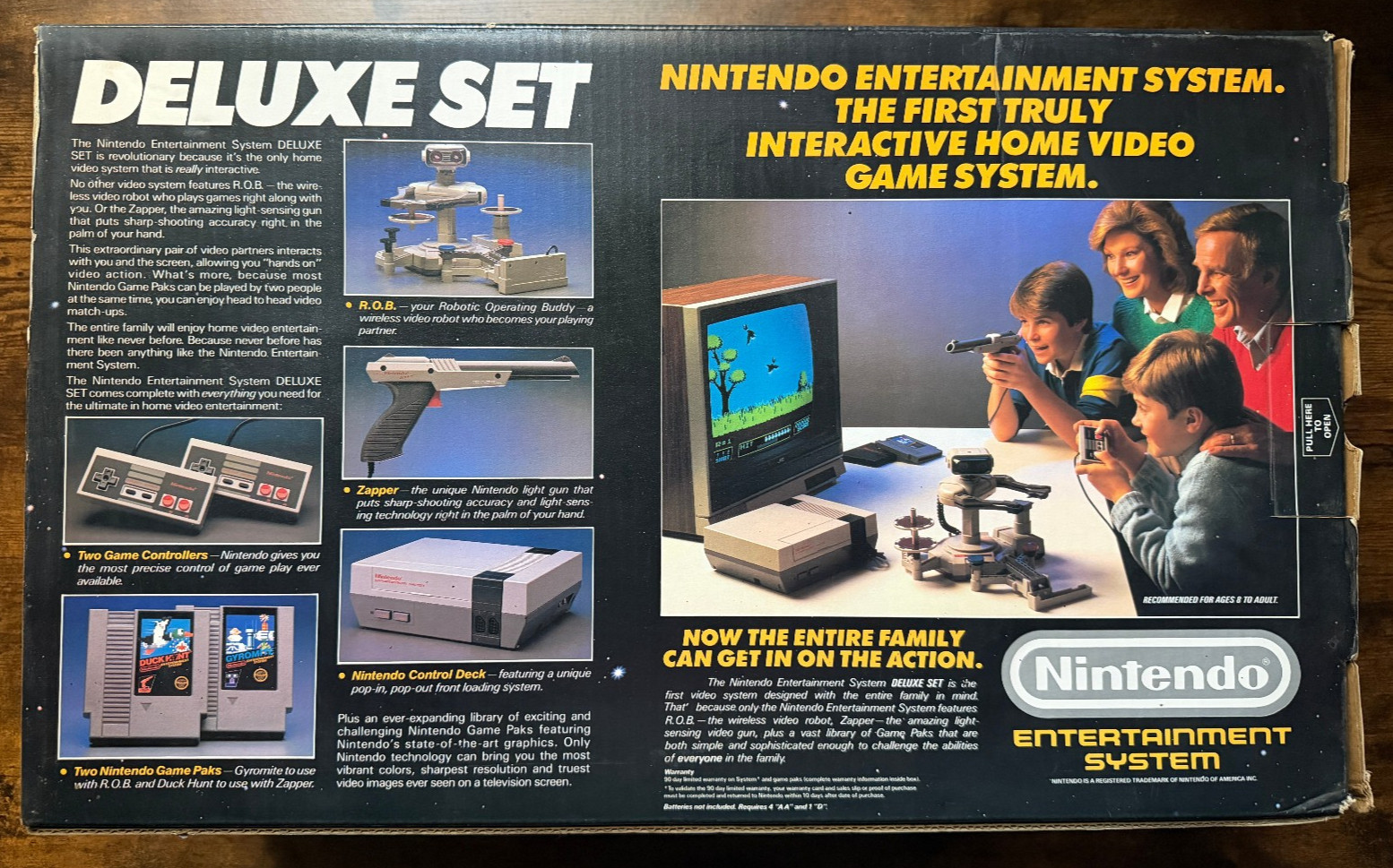 Stack-Up/Gyromite/Duck Hunt Nintendo NES complete box rob post-Deluxe Set system