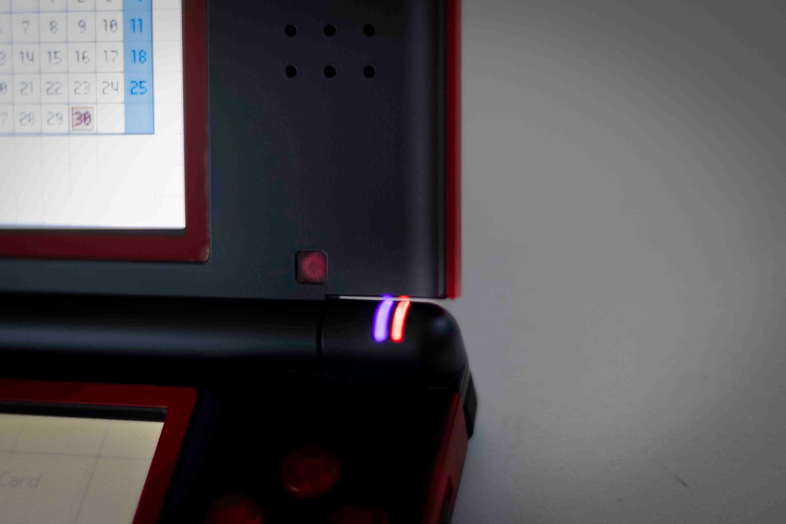 Nintendo DS Lite Custom Transparent Red and Matte Black Shell , Red & Purple LED