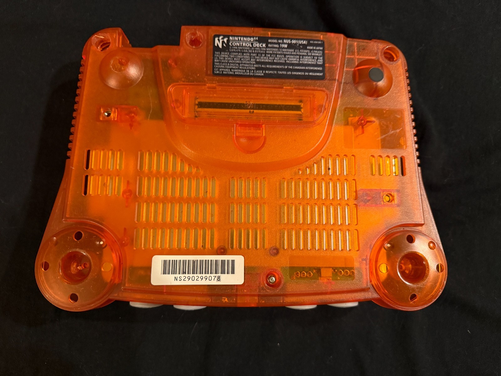 Fire Orange Nintendo 64 Console NUS-001 USA NTSC Cleaned Tested – SHELL DAMAGE-