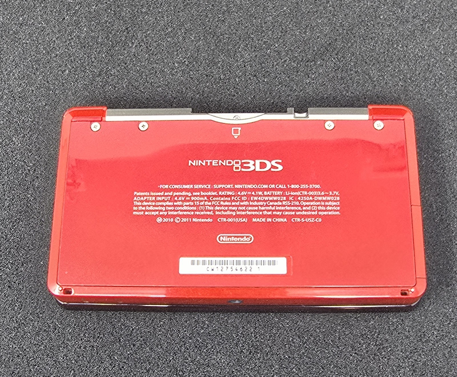 Nintendo 3DS Handheld System Flame Red CTR-001 w/ Charger TESTED