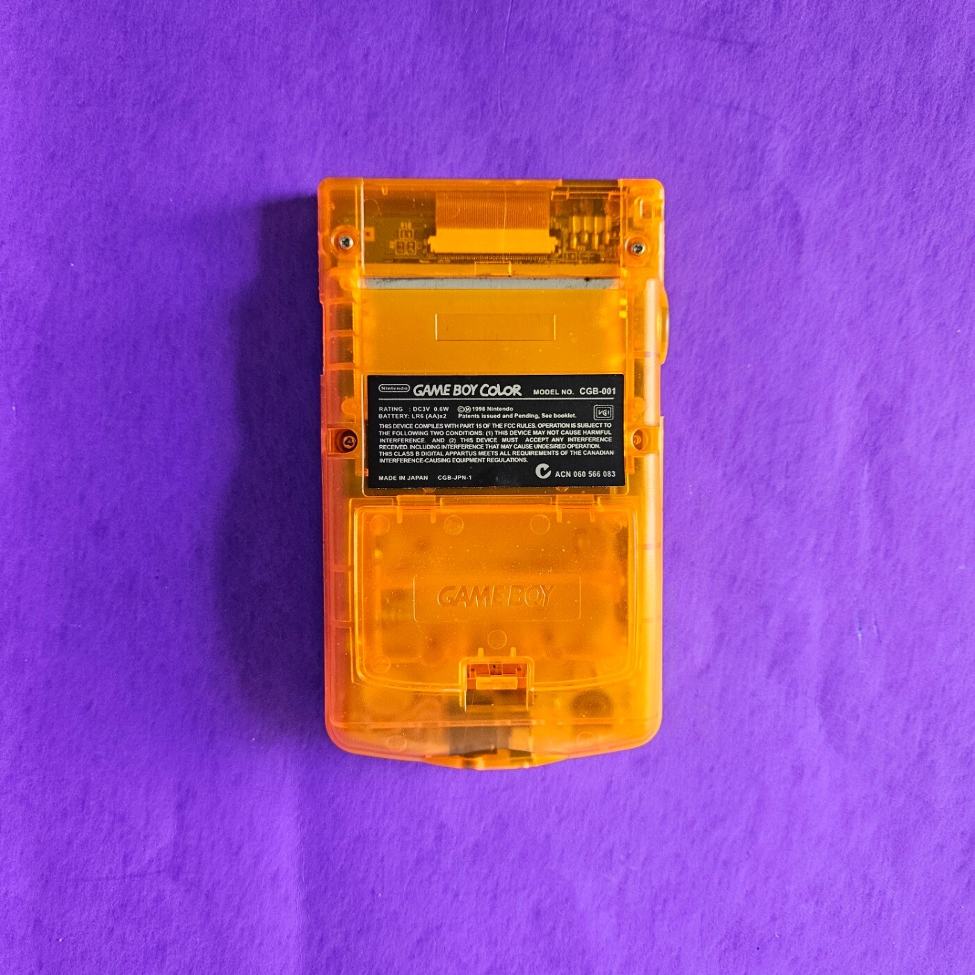 Nintendo Game Boy Color CLEAR ORANGE 👾 CGB-001 GBC Gameboy RESTORED NEW BODY