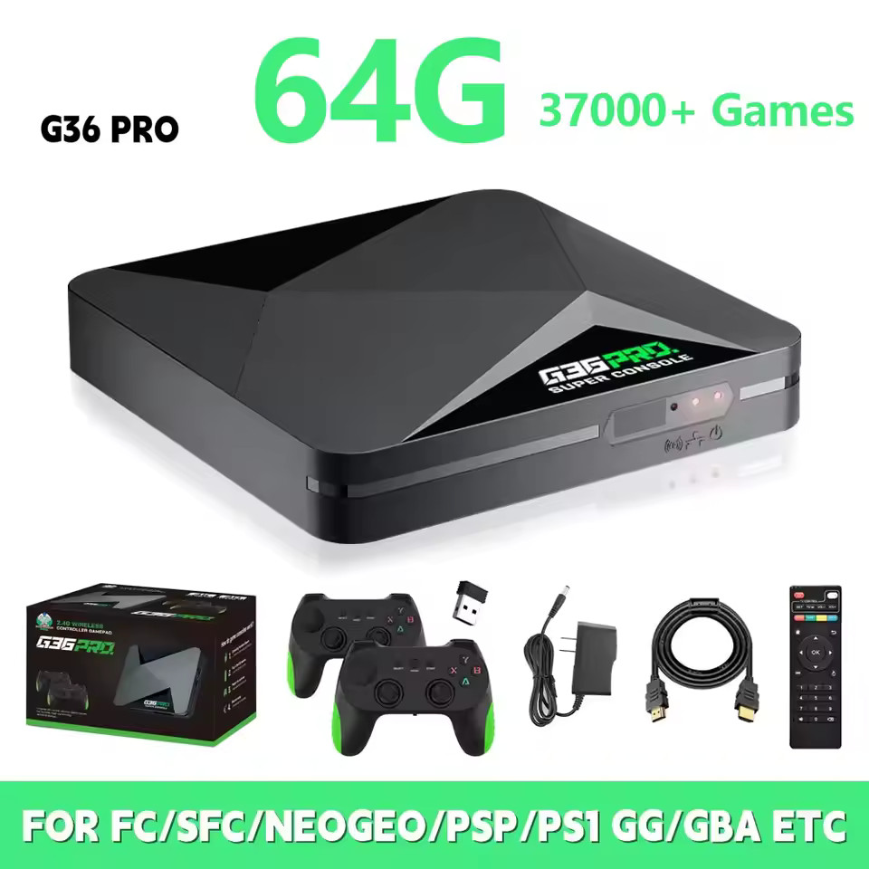 Wireless 2.4G Retro Gaming Handle Console TV Box Built-In 120000+ Video Games