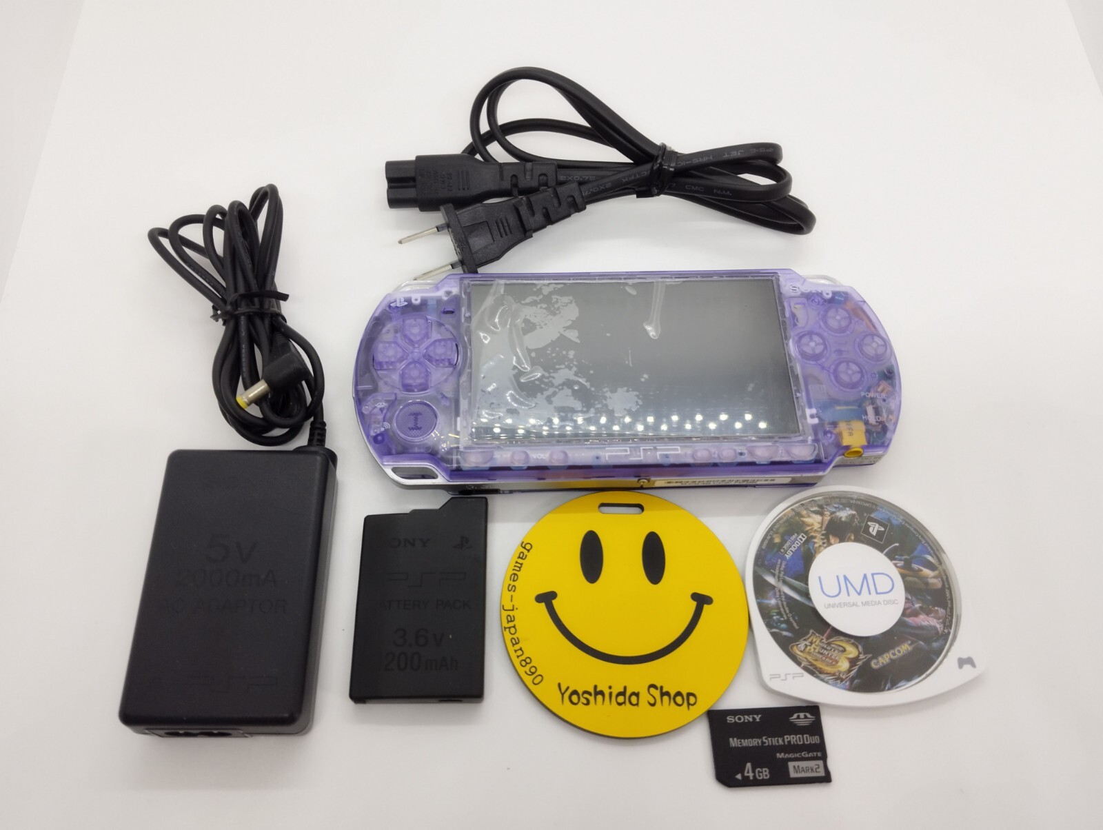 Sony PSP 2000 System w/ Charger Clear Purple color Region Free Import Custom
