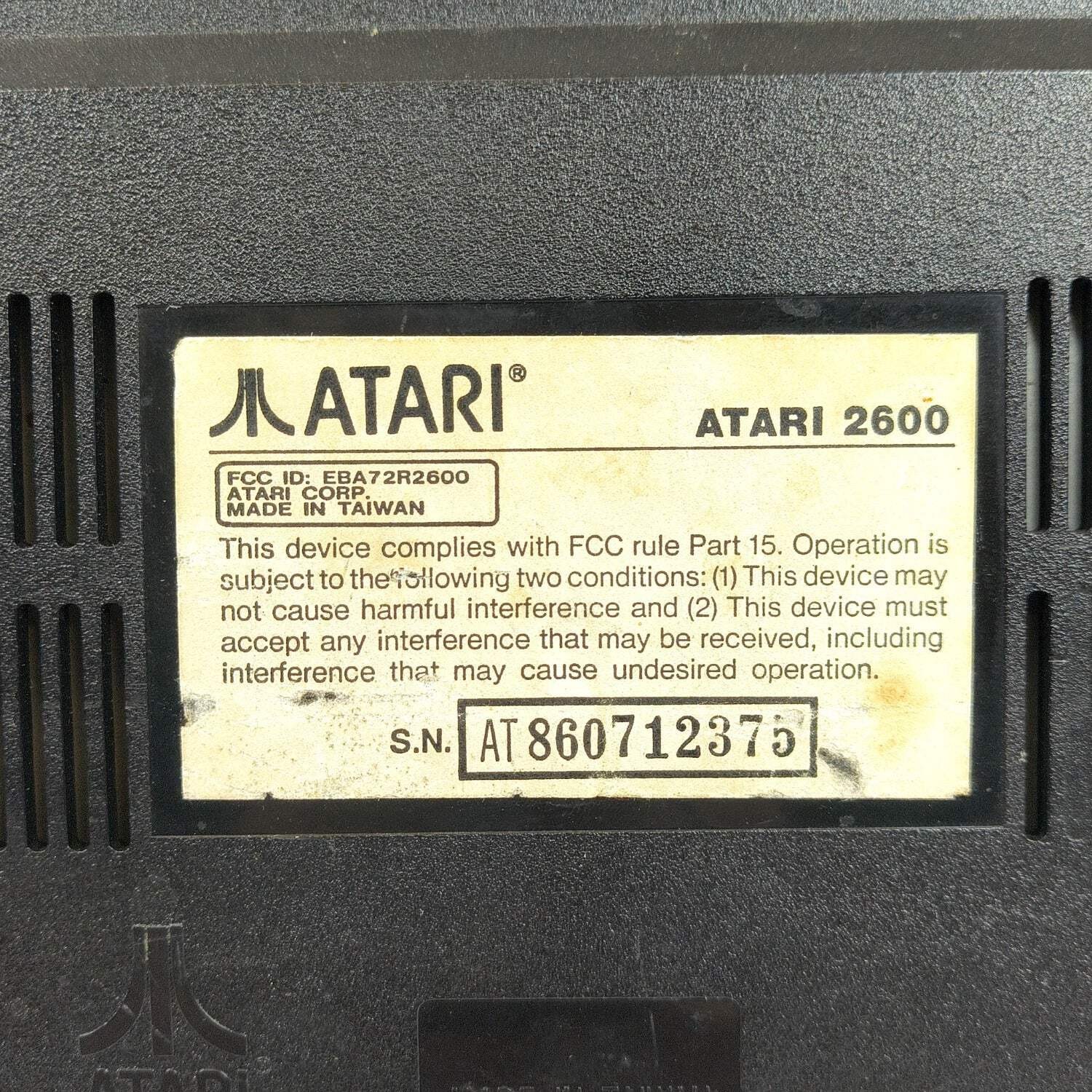 Broken Atari 2600 Console System CX2600 READ