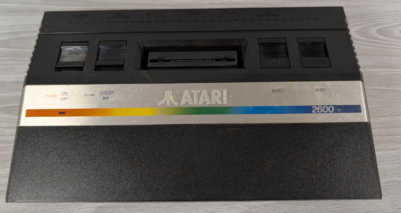 Atari 2600 Junior Console Bundle + 8 Games, Paddles, Joystick, Tested & Works