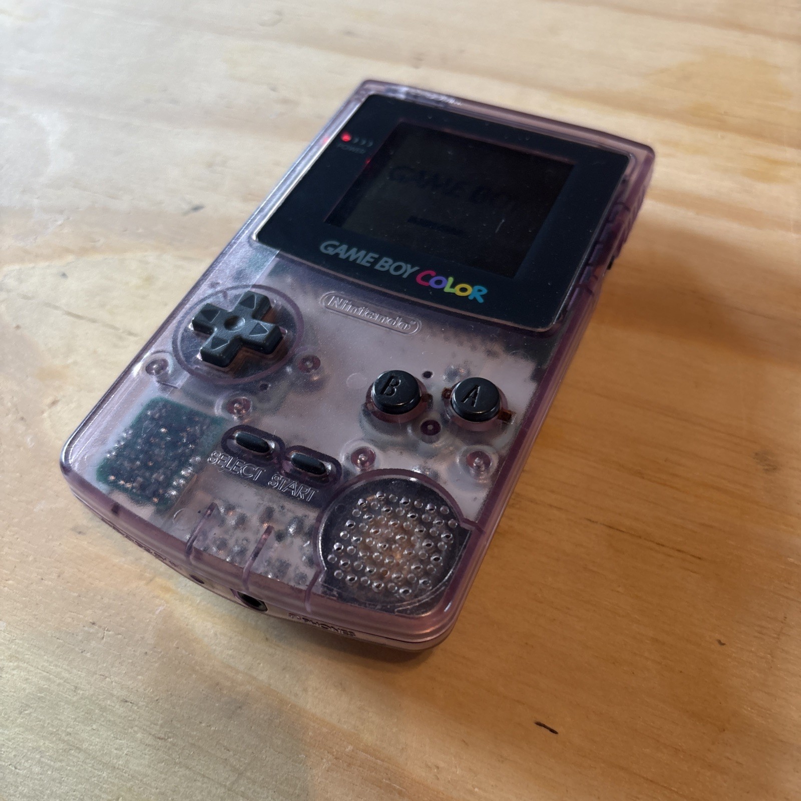 Nintendo Game Boy Color Purple Clear WORKING (no Battery Cover) Excellent Cond.