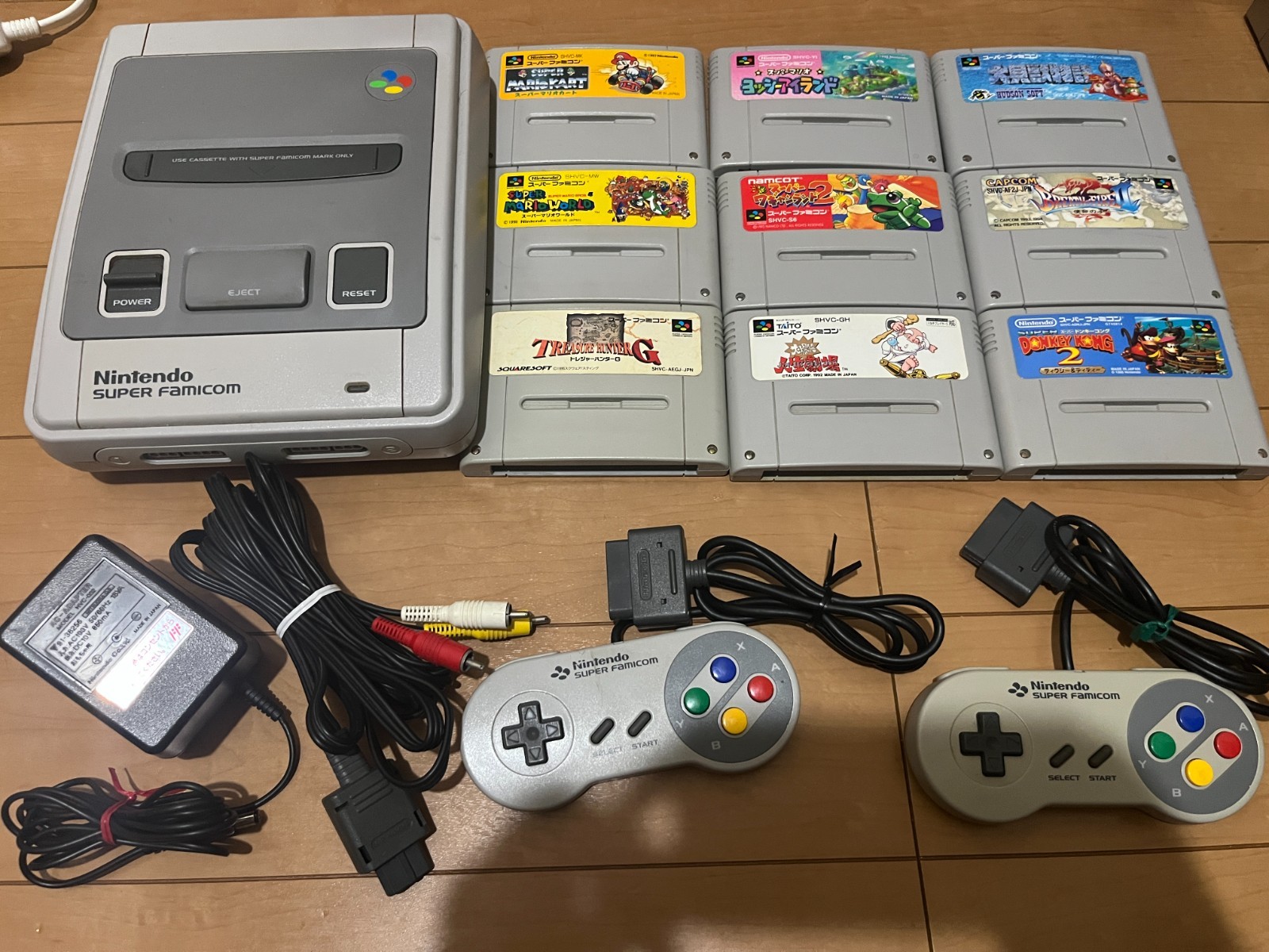Nintendo Super Famicom Console & 9 Games Japan SNES 0508