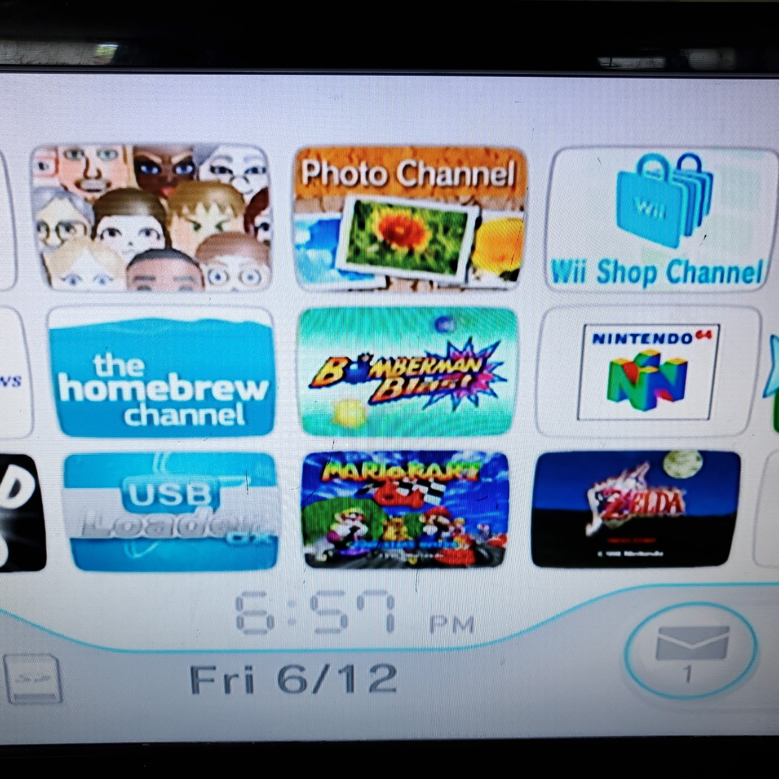 Nintendo Wii RVL-001 Homebrewed White Console Power & Video Cables No Controller