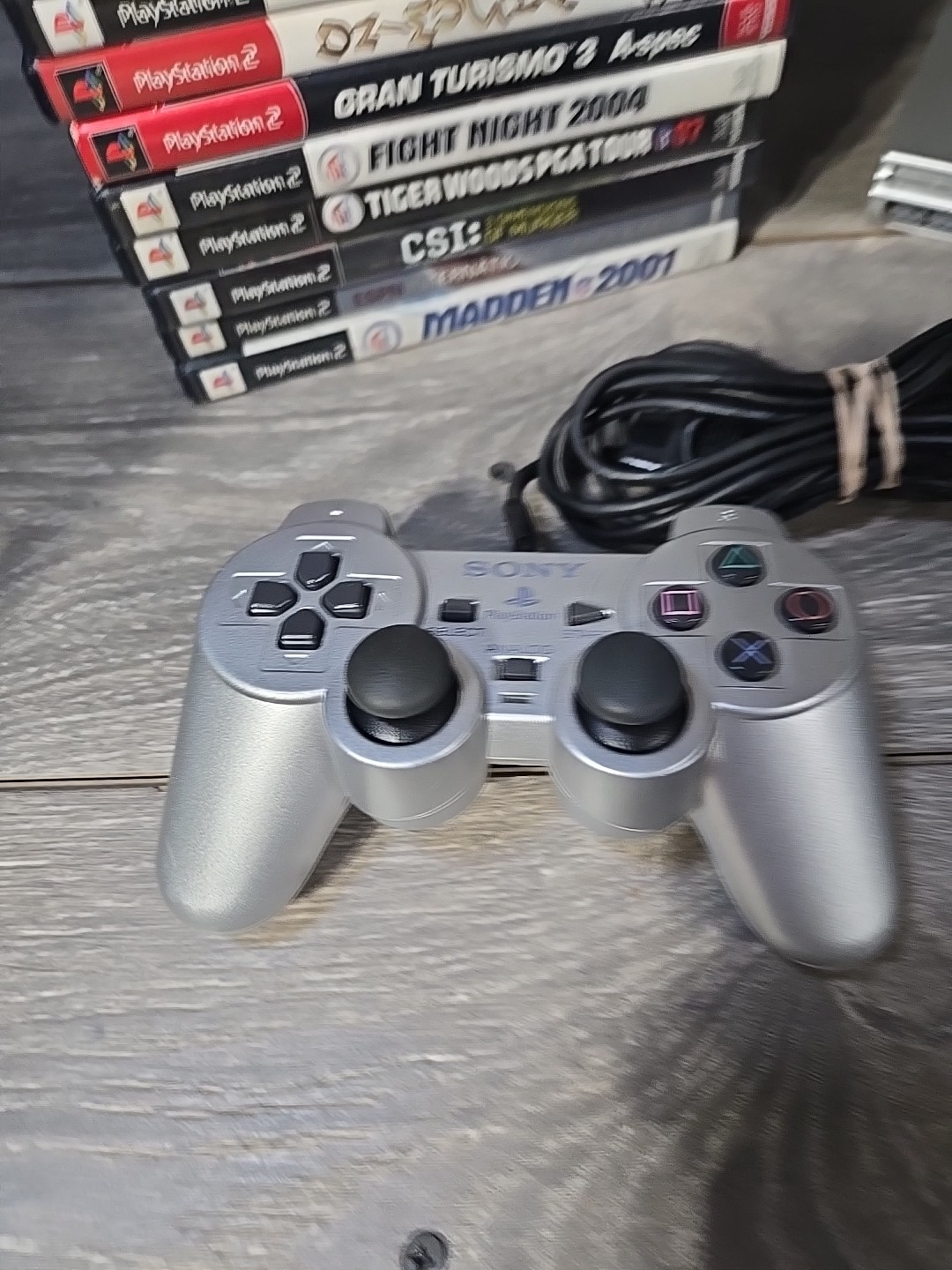 Sony PS2 Slim SCPH-79001 Silver Console 20 Game Bundle Controller Cables Tested