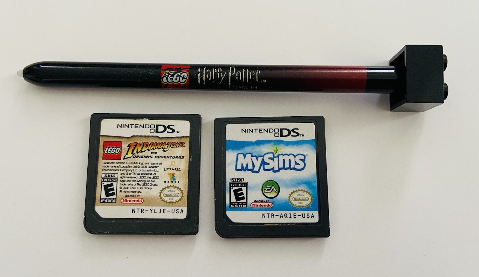 Nintendo DS Lite Metallic Rose Gold Console w/HP Stylus Charger + 4 Games Lego