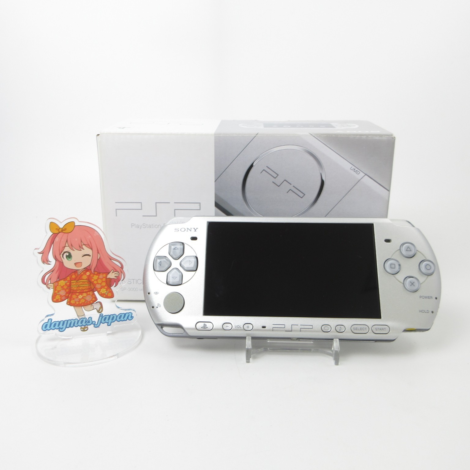 【Excellent】Sony PSP-3000 Mystic Silver Console No Battery Japan Ver. #TOY0516/04