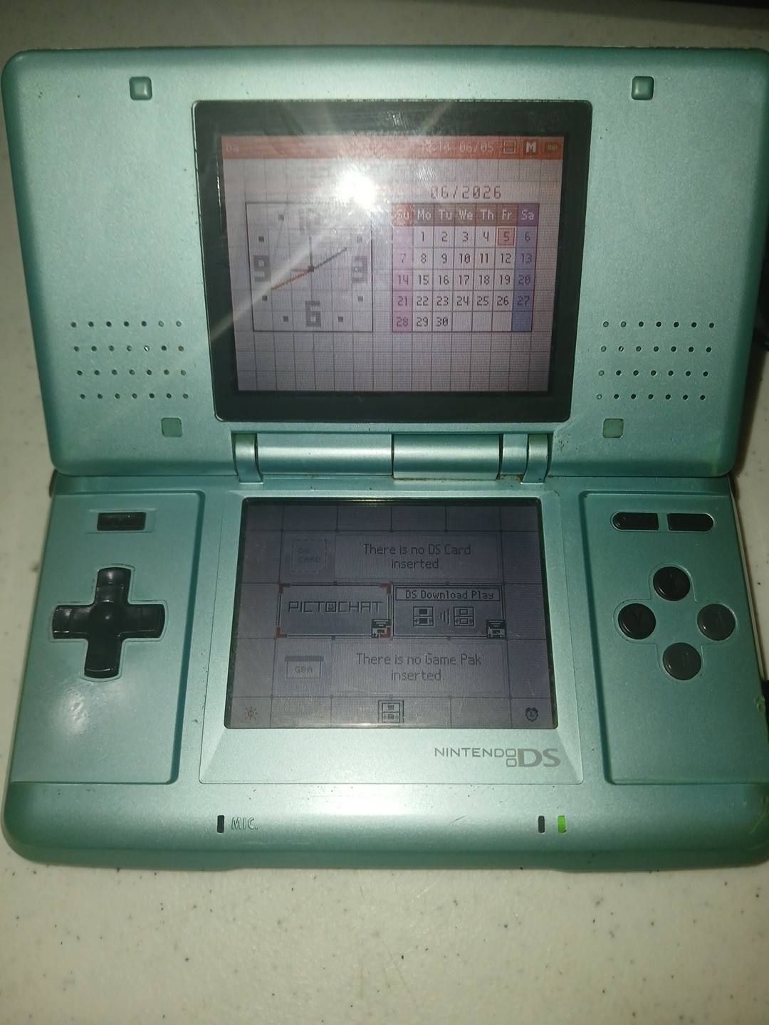 Nintendo DS NintenDogs Teal Blue Best Freinds Limited Edition + Charger + Game