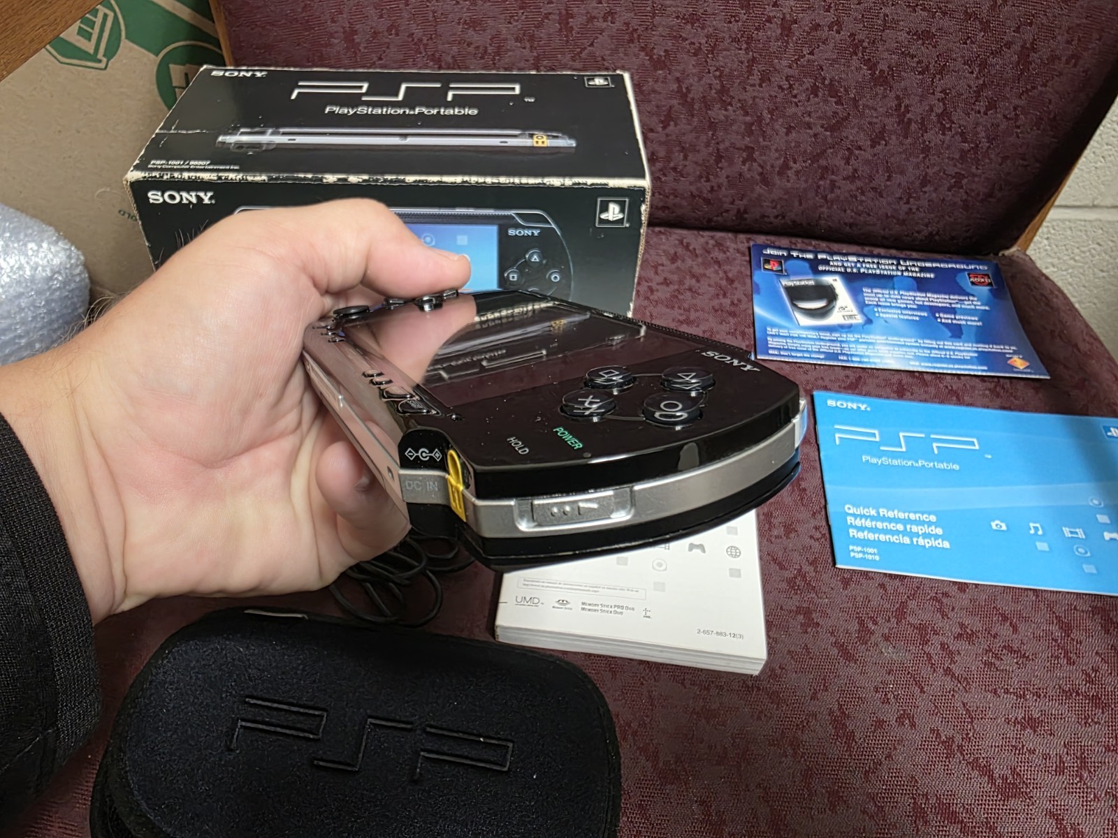 Sony PlayStation Portable Rarely Used Black (PSP-1001K) Complete W/Inserts