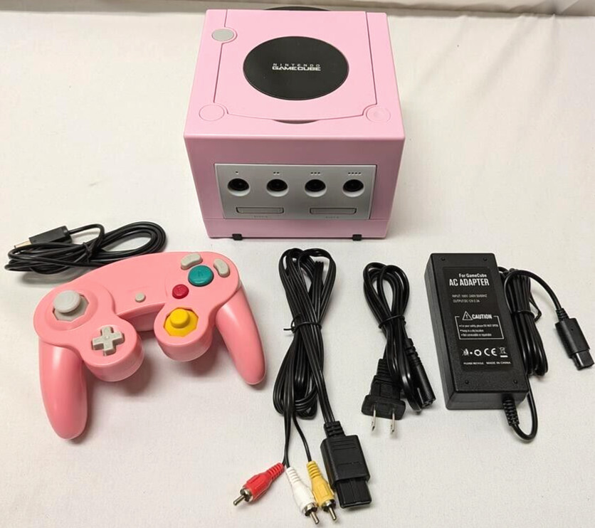 Nintendo GameCube PINK Housing Case – Gaming Console DOL-001 Controller Bundle