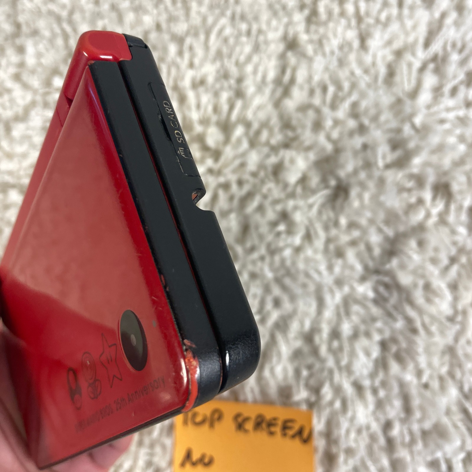 Nintendo DSi XL Red Super Mario Bros. 25th Anniversary Edition UTL-001 PARTS