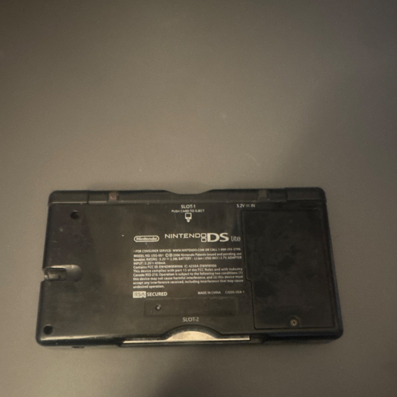 Nintendo DS Lite Black Dual Screen Handheld Console with Headphone Jack
