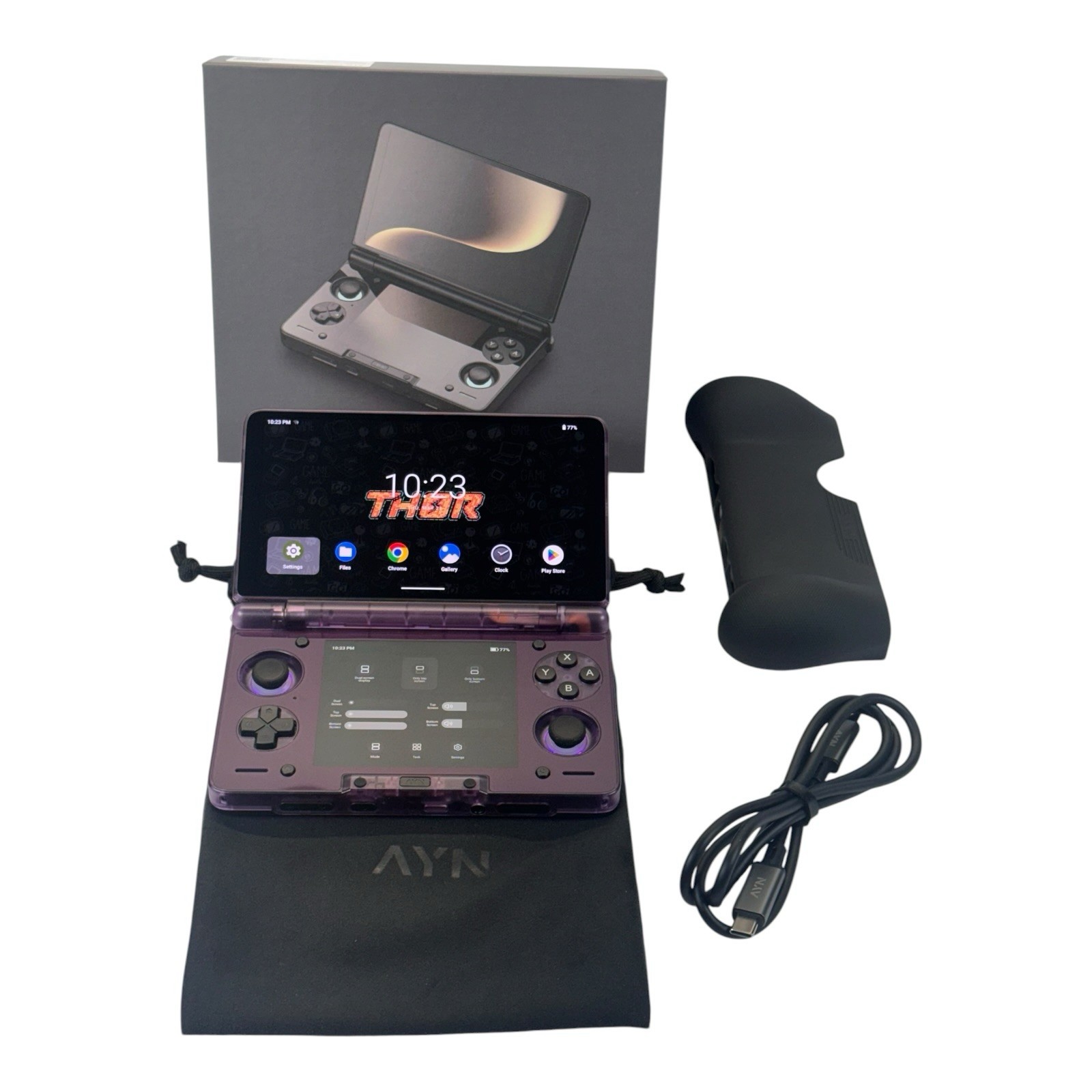 AYN Thor Max Clear Purple Dual Screen Android Gaming Handheld 16GB RAM 1TB SSD