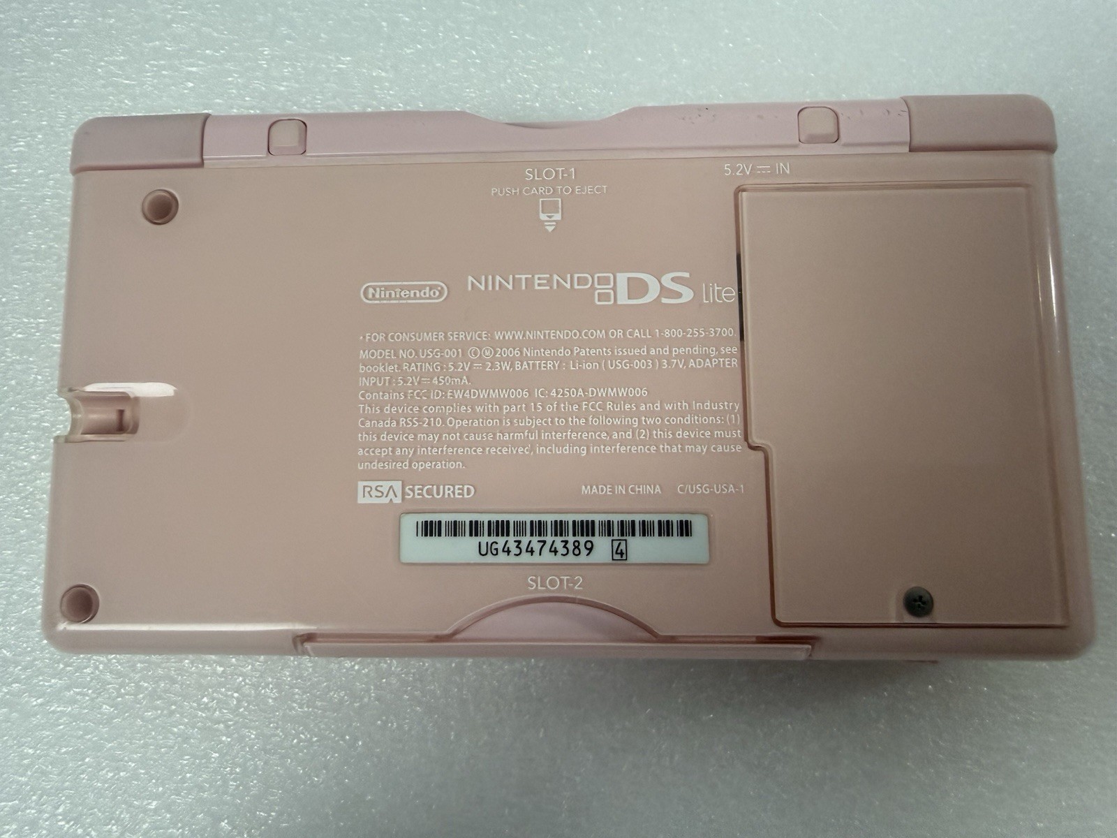 Nintendo DS Lite Console USG-001 w/charger – Coral Pink – GBA GOOD CLEAN TESTED