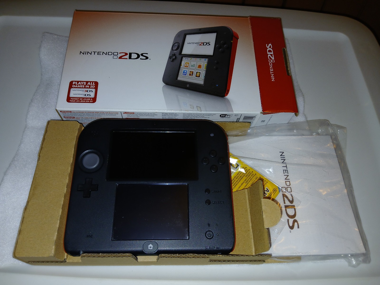 Nintendo 2DS Red/Black-Great Cond, Tested, Charger, Stylus, 4GB SD Card, MK-7