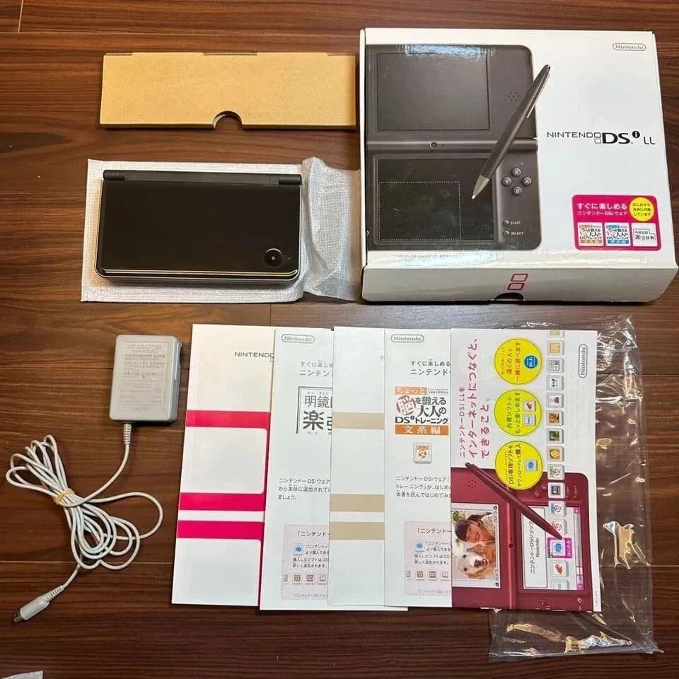 Nintendo DSi LL Dark Brown Console Tested Working Boxed 38 Games Set Bundle