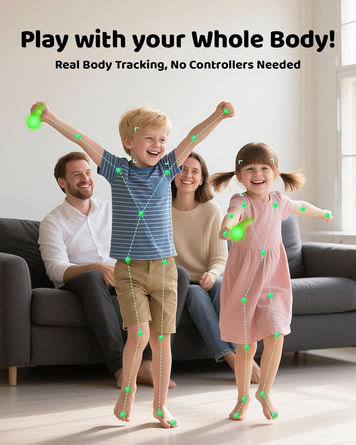 AR Motion Game Console for Kids: Plug and Play TV Video Game System for Indoor P