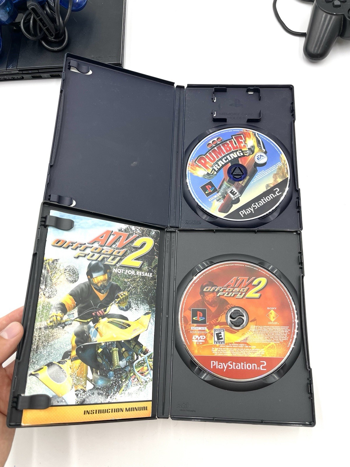 Playstation 2 PS2 Slim SCPH-70001 Console Bundle Lot 2 Games 2 Controllers READ!