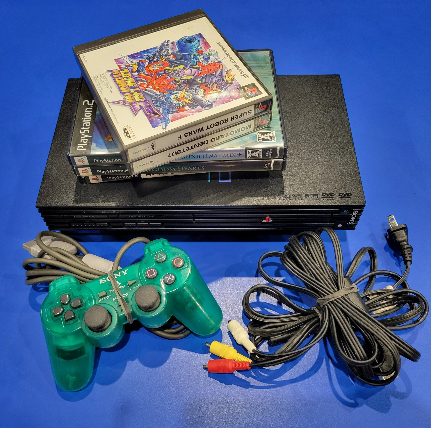 Sony PlayStation 2 PS2 Black Fat Console Model SCPH-39000 Bundle | JP Edition
