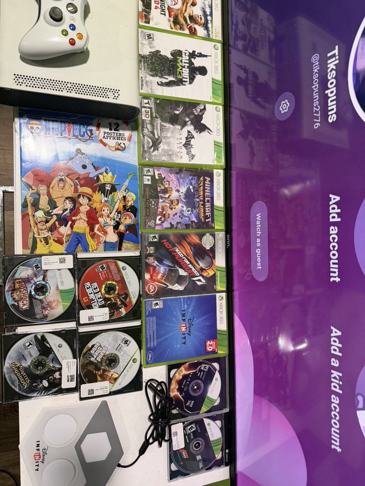 Xbox 360 Core White Console Bundle With 18 Games And Cords